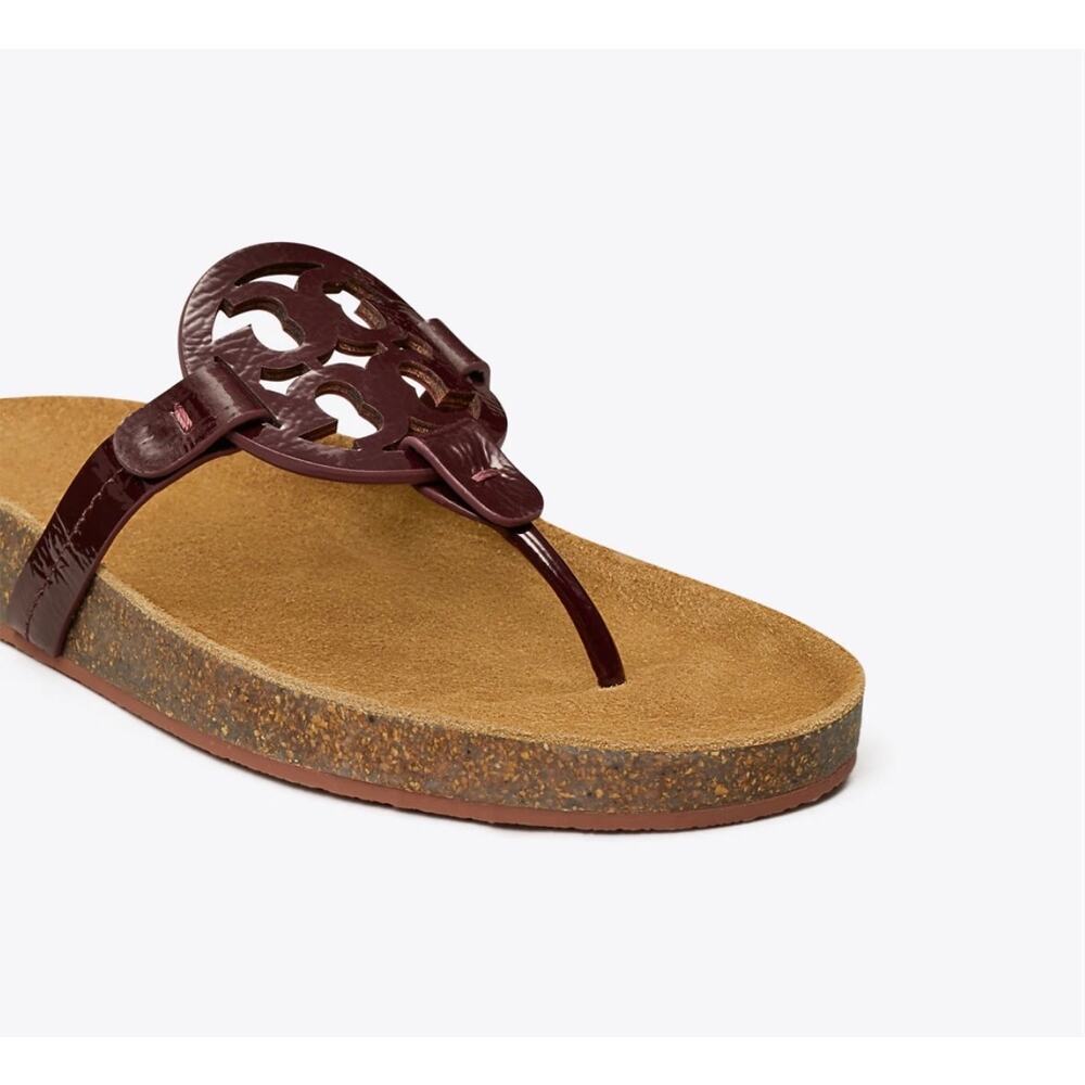 Tory Burch Miller Cloud Sandal in Plum/Natural Size 10 - Picture 4 of 11